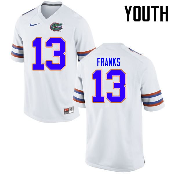 NCAA Florida Gators Feleipe Franks Youth #13 Nike White Stitched Authentic College Football Jersey BIF5064VQ